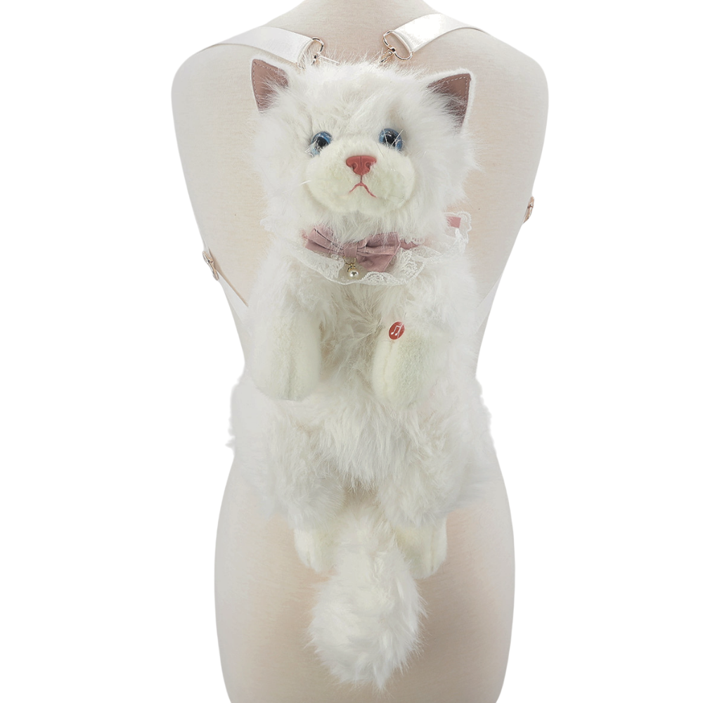 Cute Cat Plush Backpack in Polyester