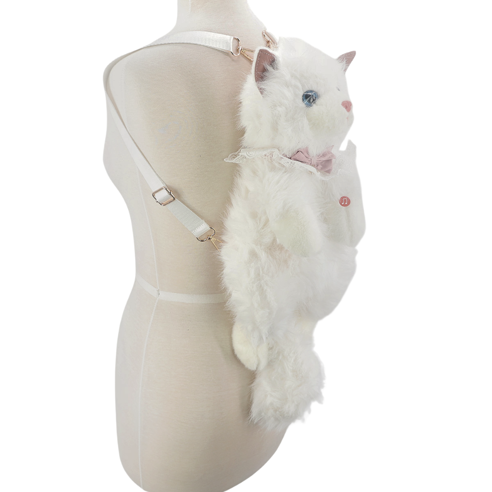 Cute Cat Plush Backpack in Polyester