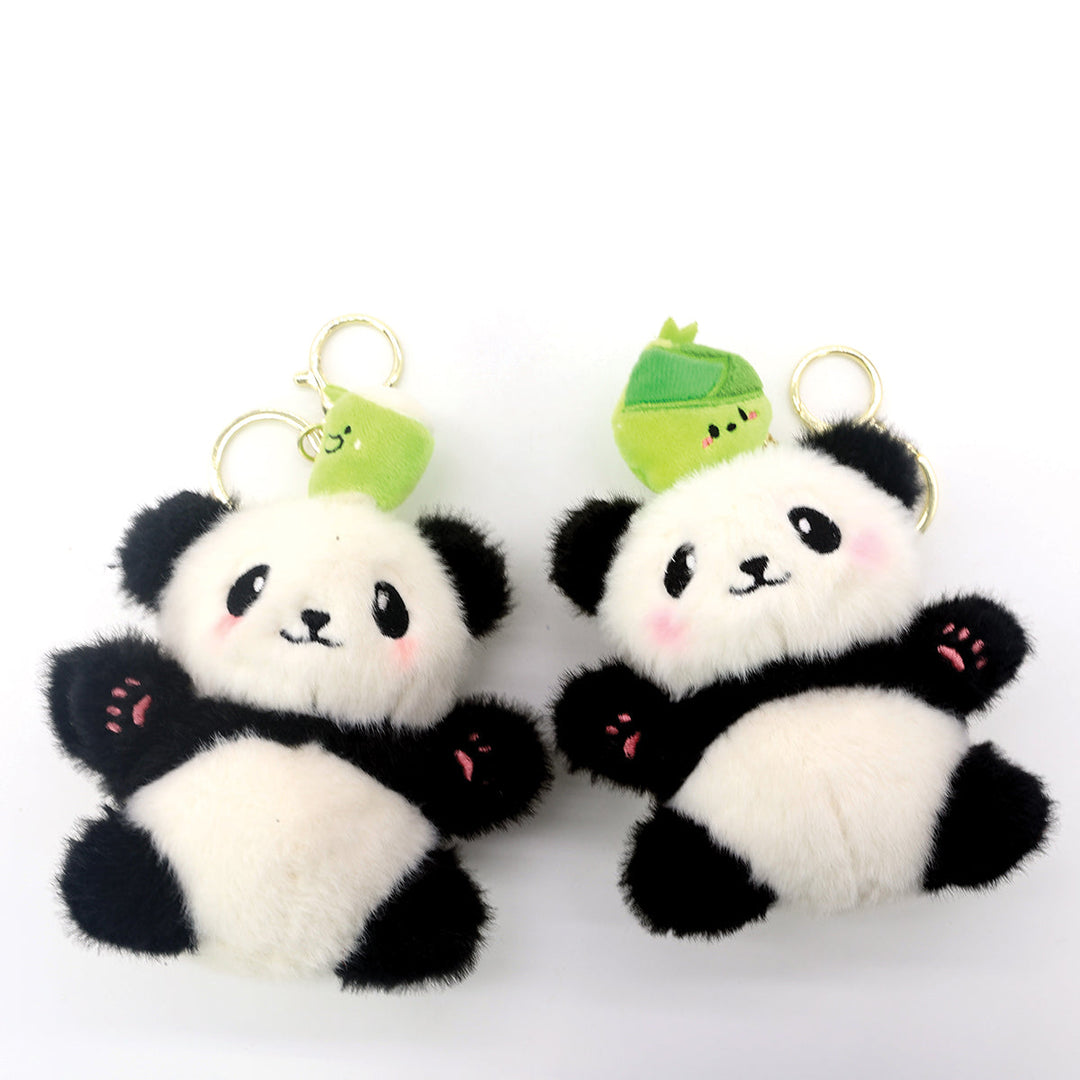 4 pcs plush panda bag charms/ key chains/ key charms
