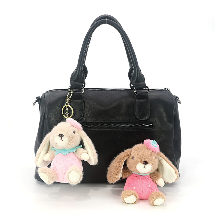 4 pcs adorable plush strawberry bunny bag charms/ key chains/ key charms