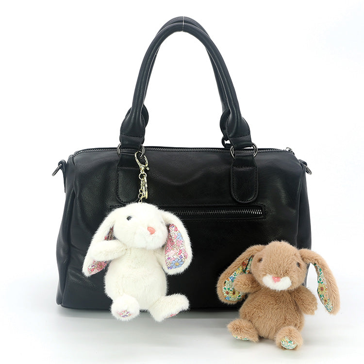 4 pcs adorable plush floral ear bunny bag charms/ key chains/ key charms