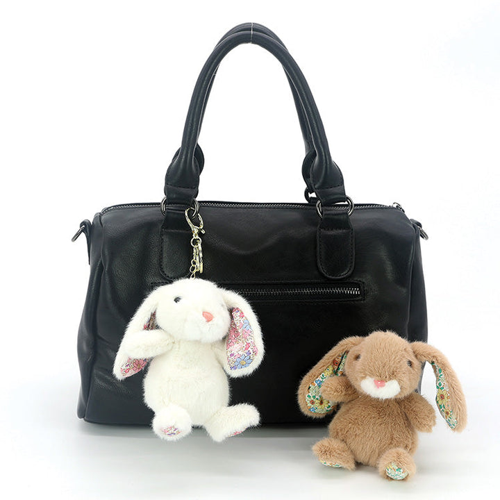 4 pcs adorable plush floral ear bunny bag charms/ key chains/ key charms