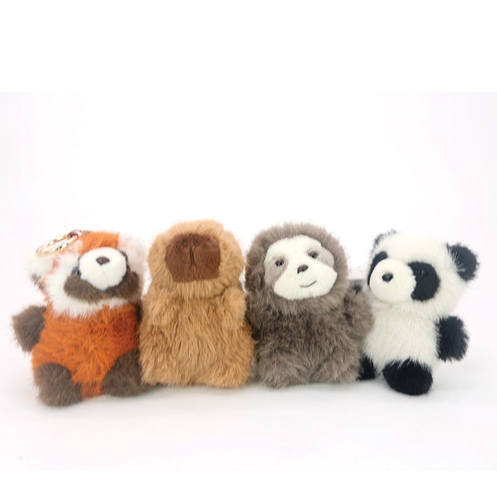 4 pcs adorable plushy wild animals key charms/ key chains/ key charms