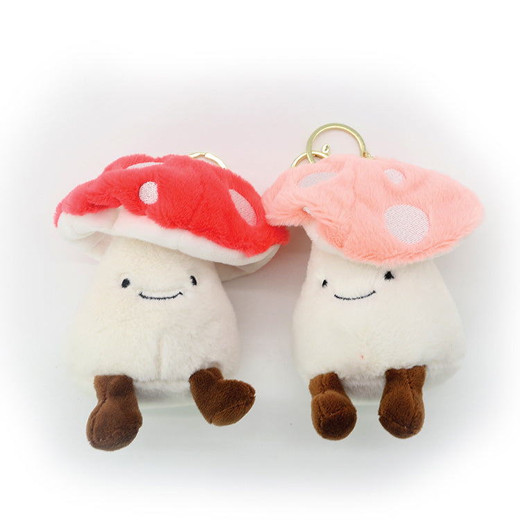 4 pcs adorable plushy mushroom  bag charms/ key chains/ key charms