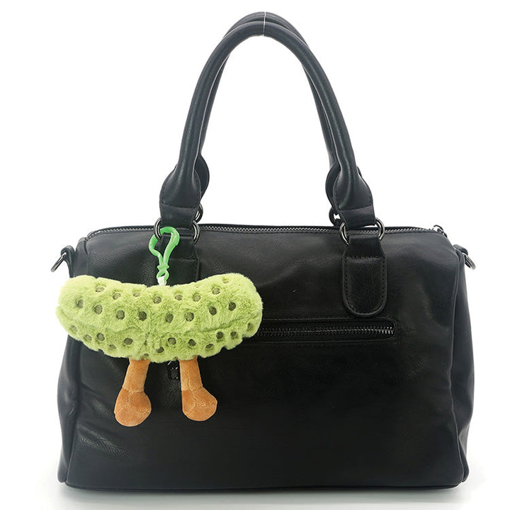 4 pc plush pickled cucumber key charms/key chains/ key rings