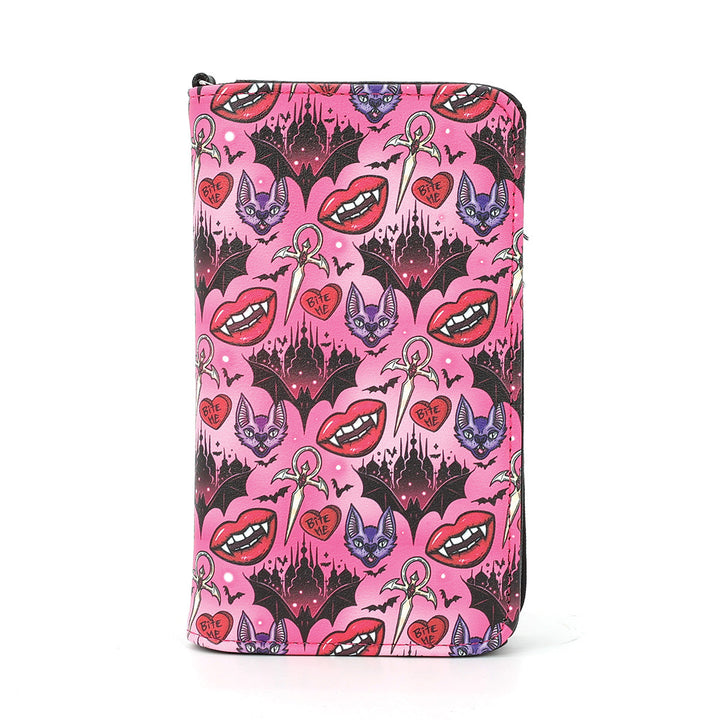 Vampire Smile & Bat Wallet in Vinyl