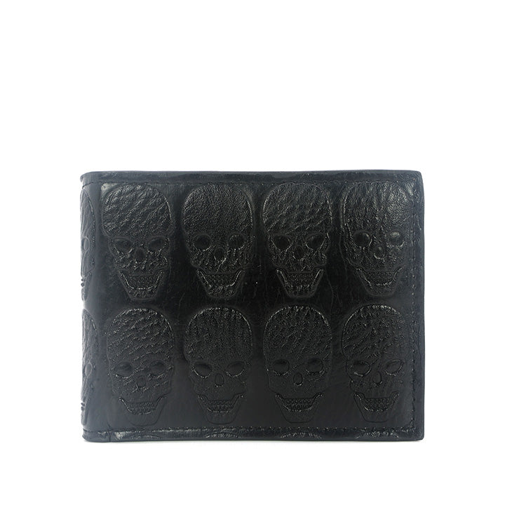 Skull pattern men's wallet in vinyl