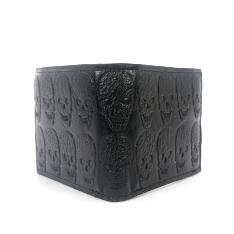 Skull pattern men's wallet in vinyl