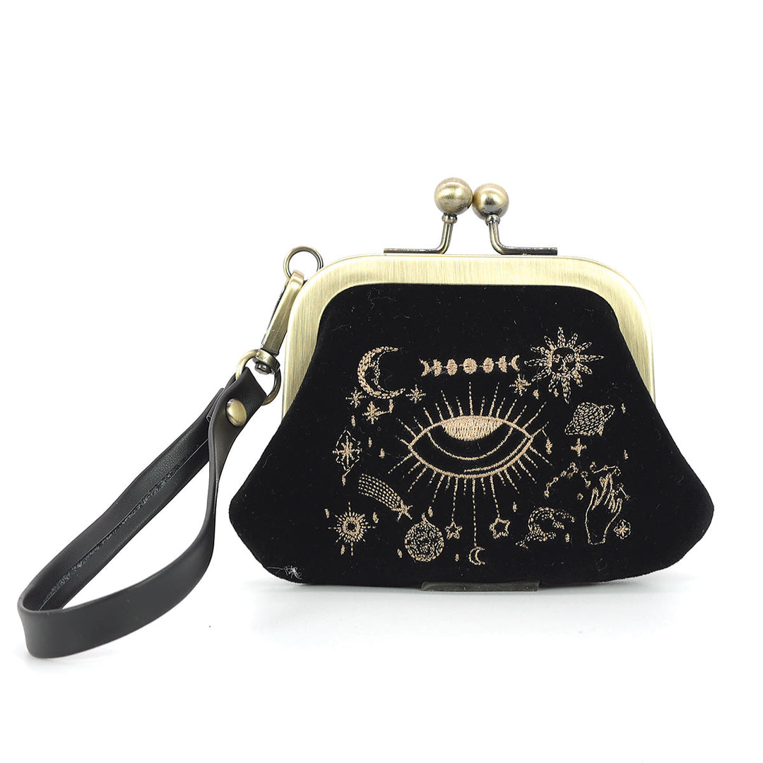CELESTIAL EYE KISS LOCK COIN PURSE IN VELOUR