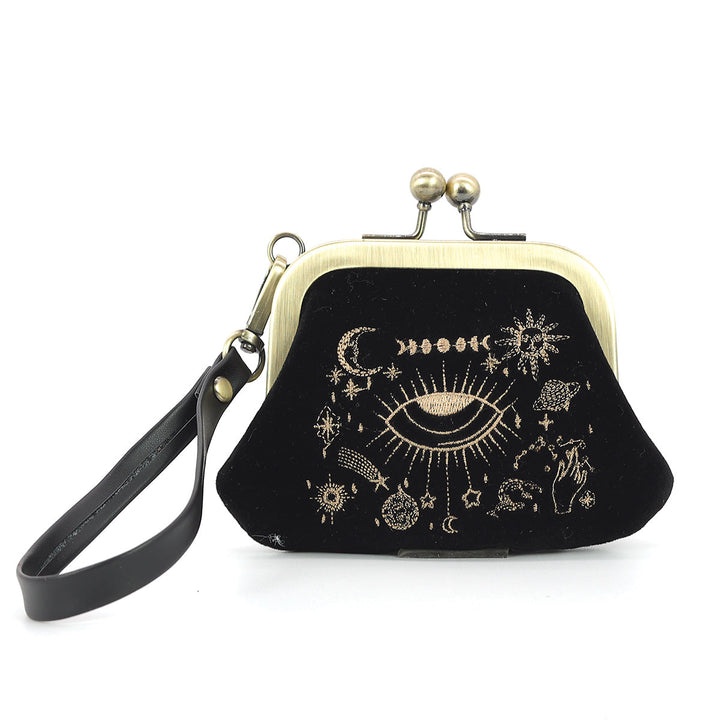 CELESTIAL EYE KISS LOCK COIN PURSE IN VELOUR