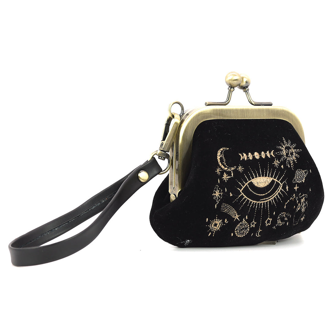 CELESTIAL EYE KISS LOCK COIN PURSE IN VELOUR
