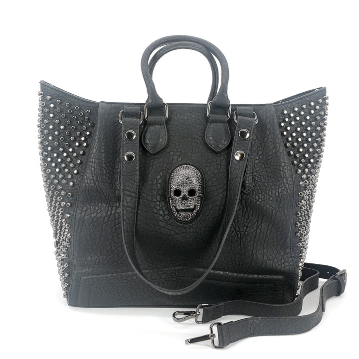 Studded Skull Tote Bag in Vinyl