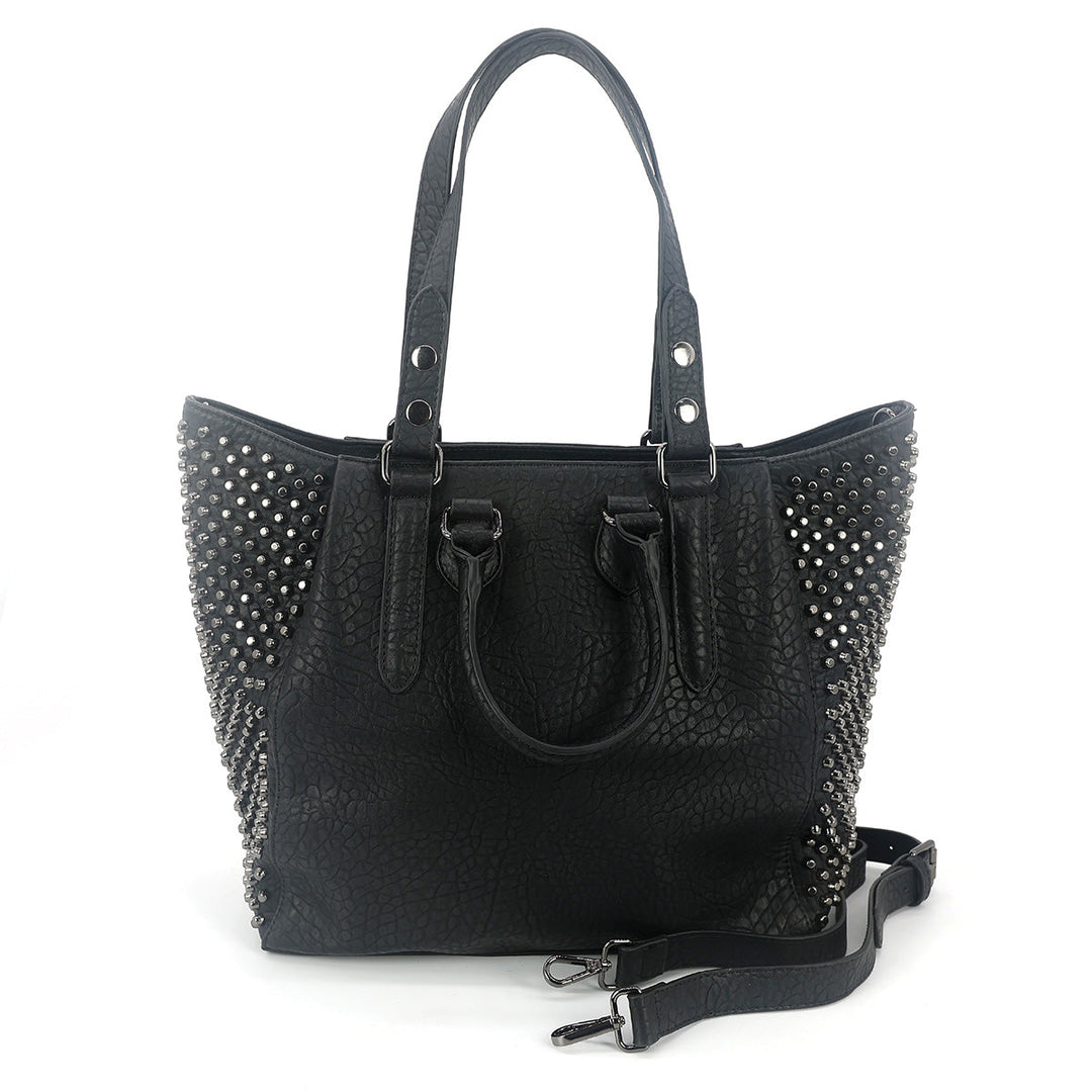 Studded Skull Tote Bag in Vinyl
