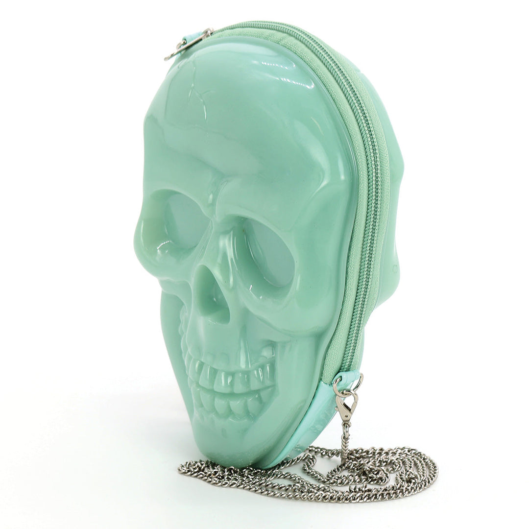 Glow in the Dark Skull Head Crossbody  in Vinyl