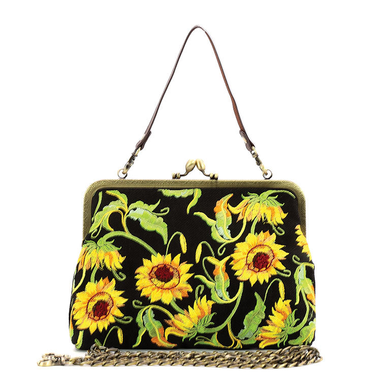 Sunflower Kisslock Bag - CuriousCottageGoods.com