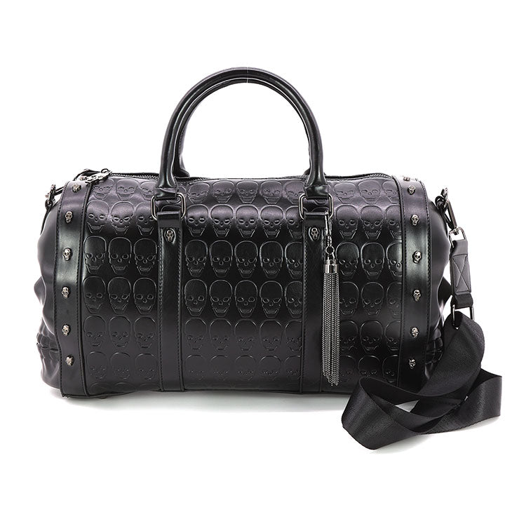 Dual Skull Large Satchel in Vinyl