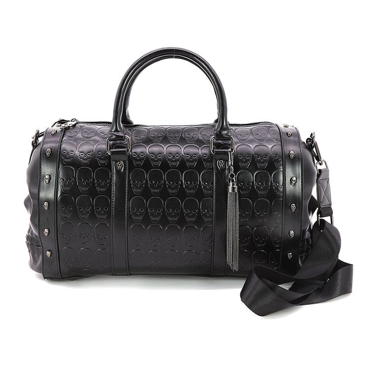 Dual Skull Large Satchel in Vinyl