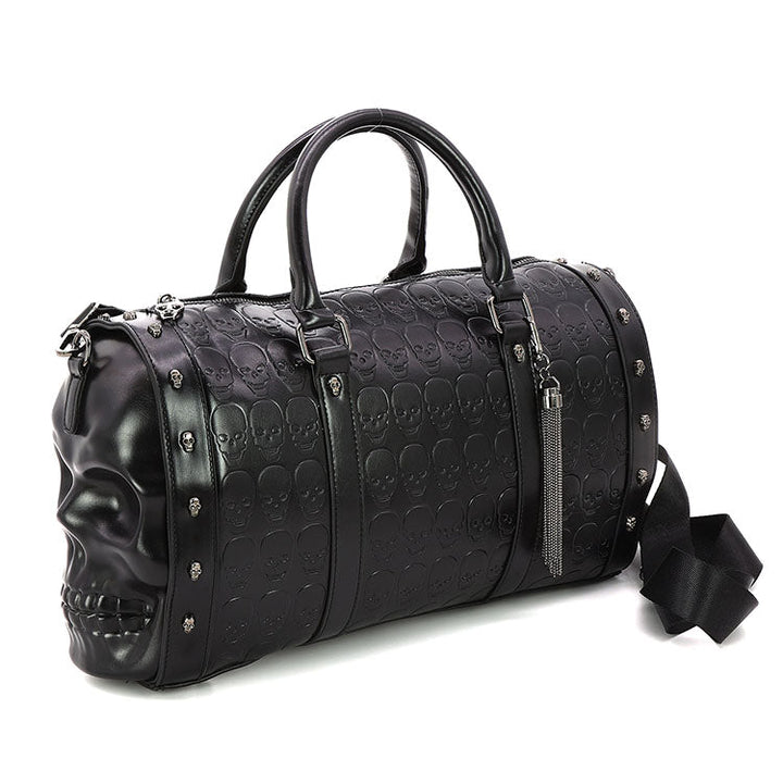 Dual Skull Large Satchel in Vinyl