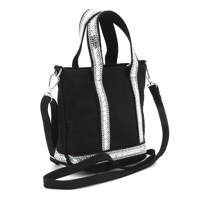 SPARKLY SMALL SHOULDER BAG IN CANVAS
