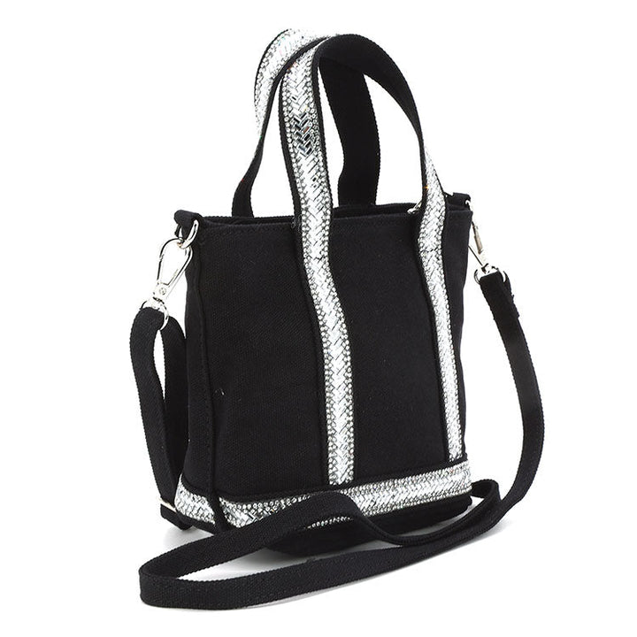 SPARKLY SMALL SHOULDER BAG IN CANVAS