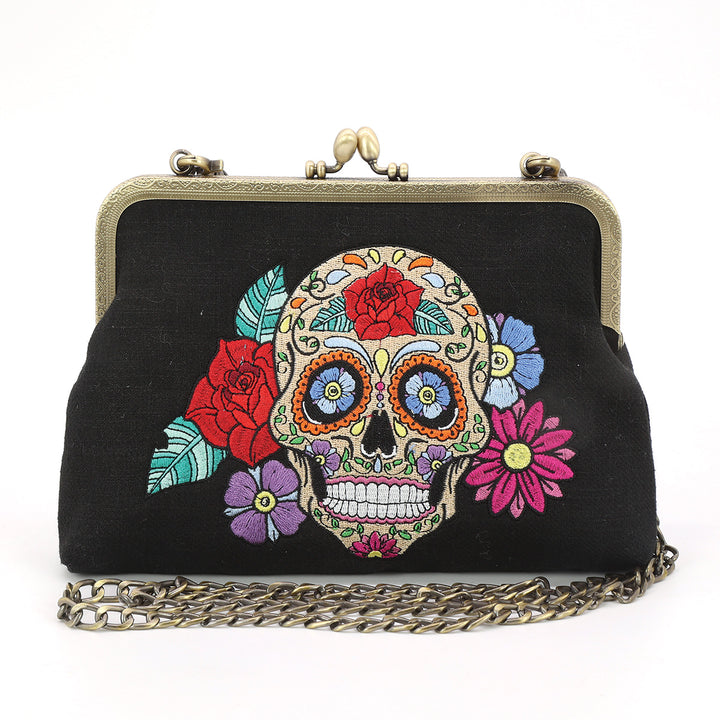Sugar Skull Kisslock Bag