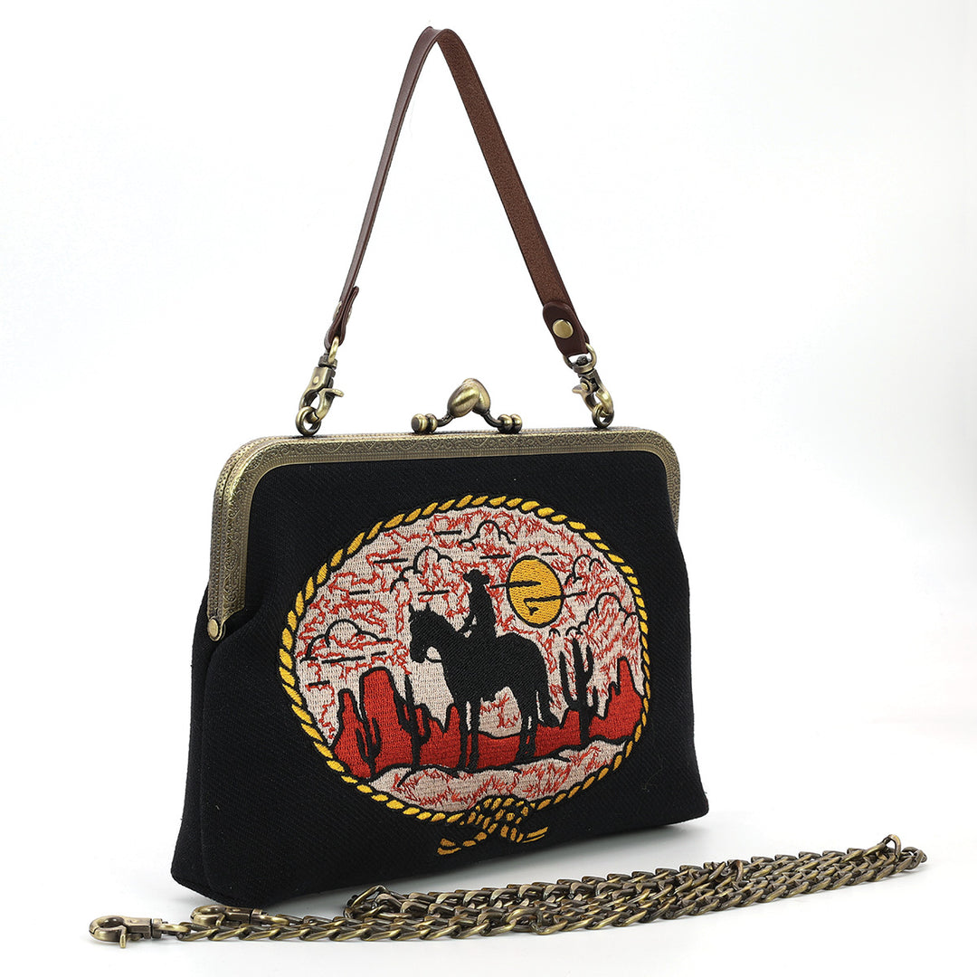 Desert Cowgirl Kisslock Bag
