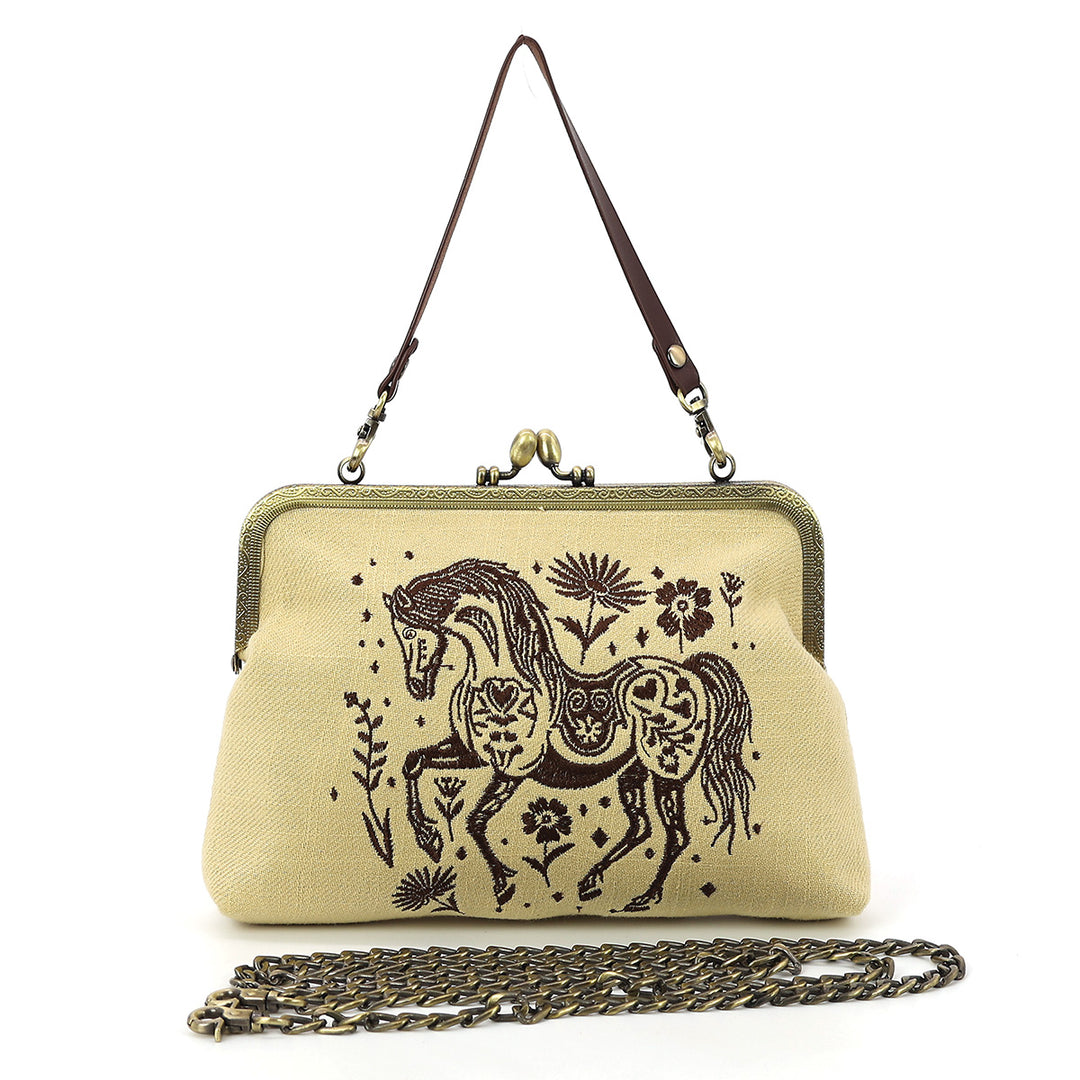 Western Style Horse Kisslock Bag