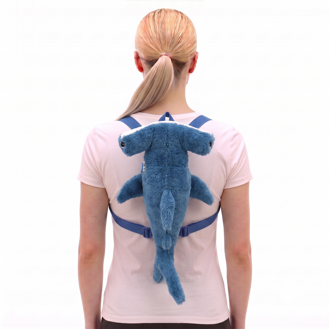Hammerhead Shark Plushy Backpack in Polyester Material