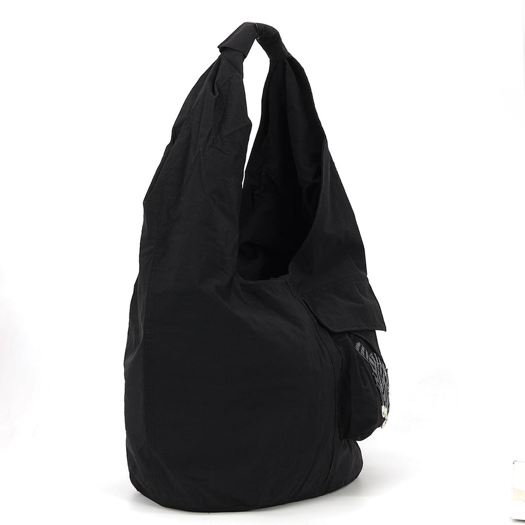 Cat Patch Pocket Hobo Bag in Polyester