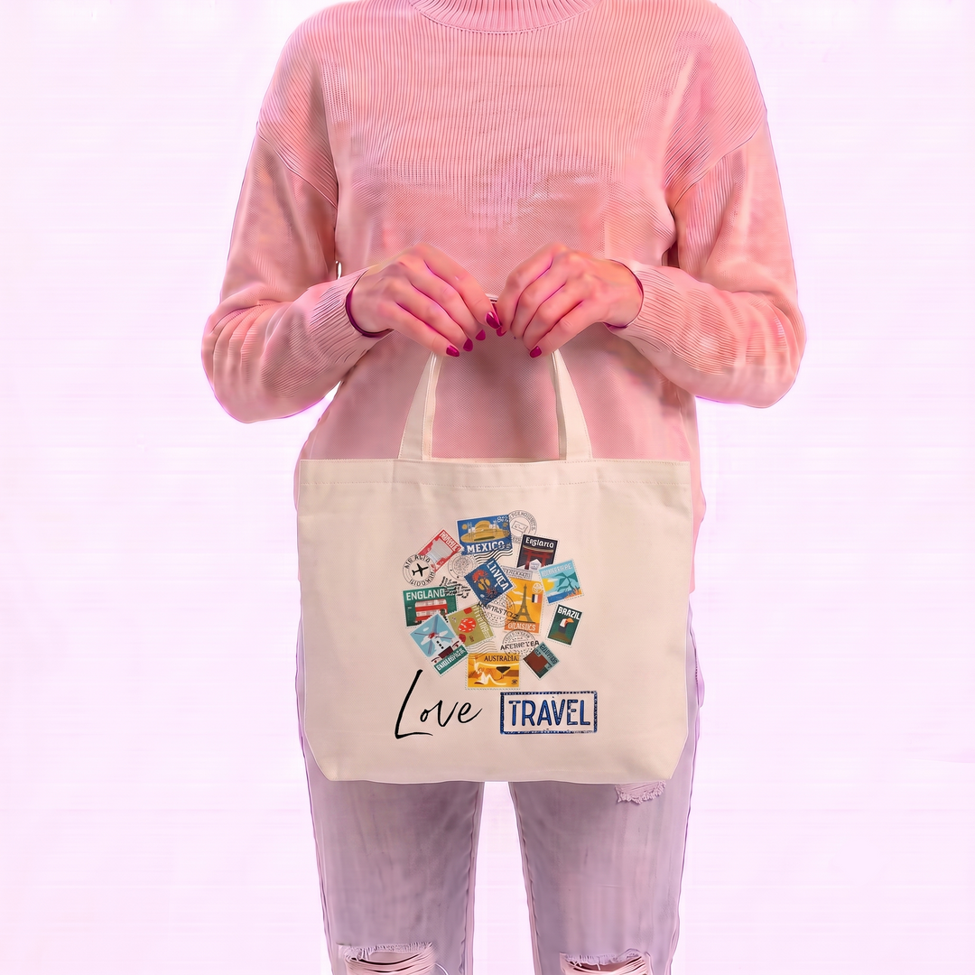 Love Travel Tote Bag in Canvas