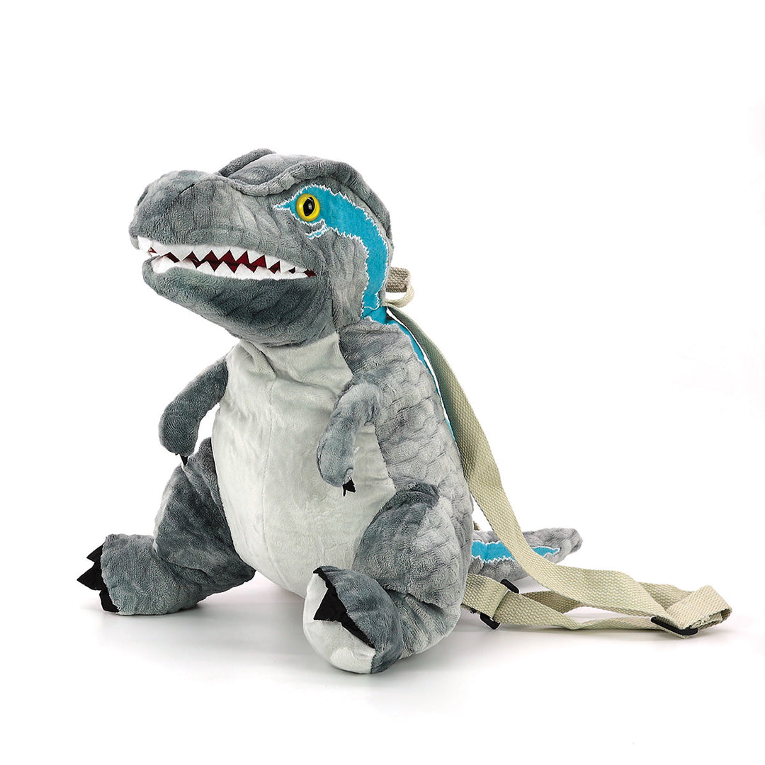 GREY DINO PLUSHY BACKPACK IN POLYESTER
