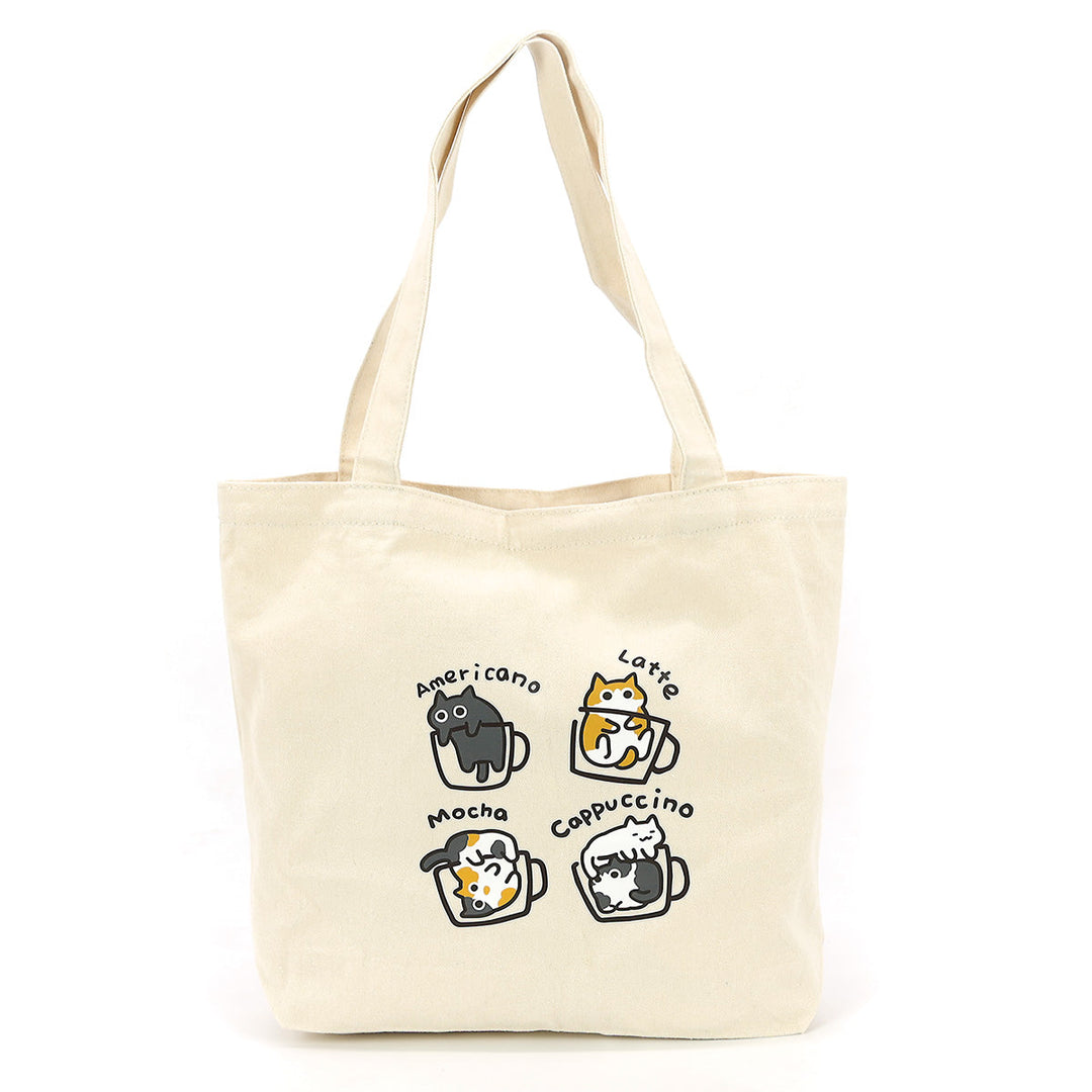 Coffee Cats Canvas Tote Bag