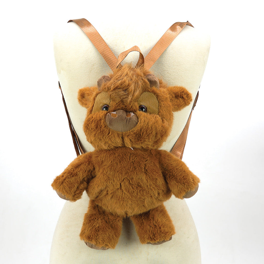 Highland Cow Plushy Backpack in Polyester
