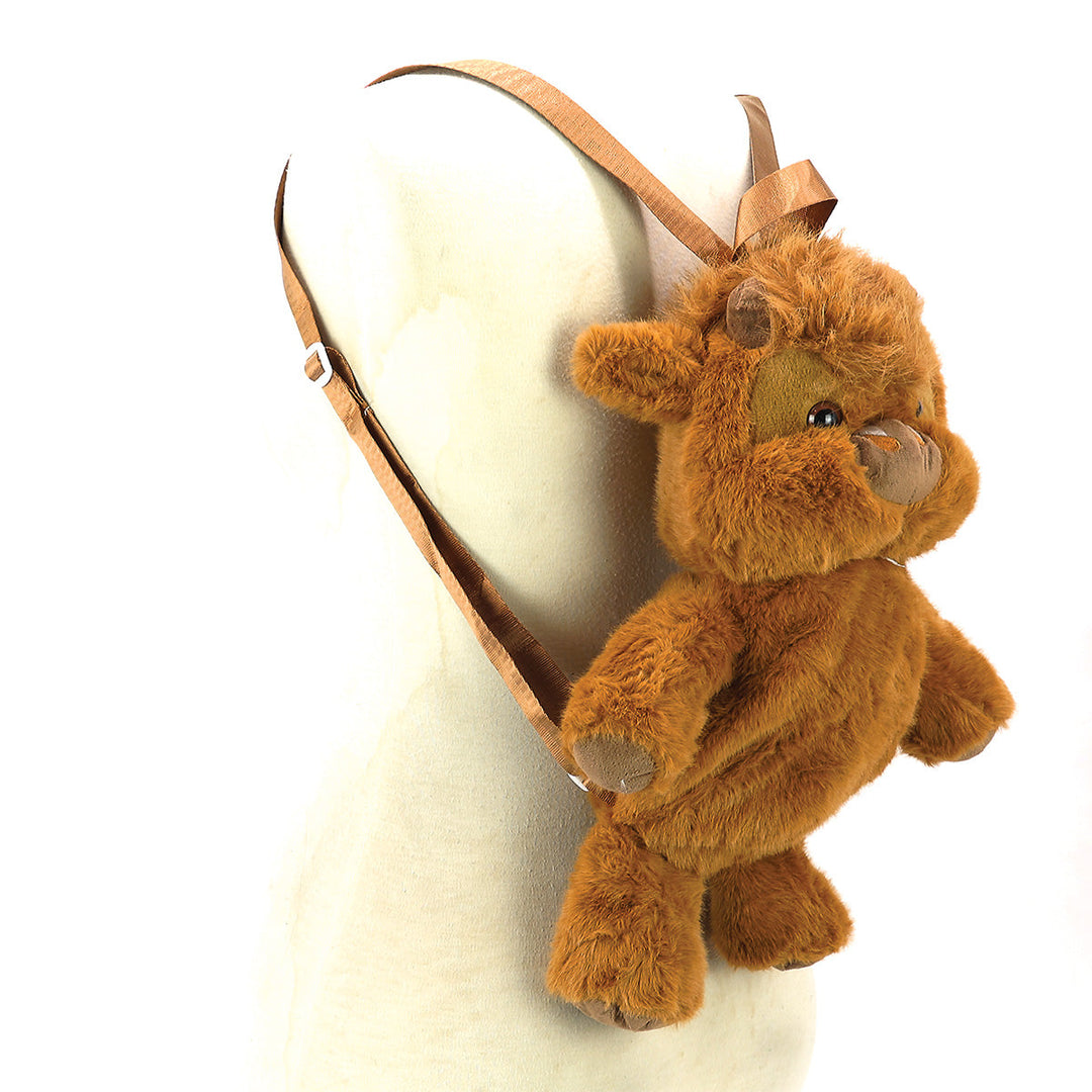 Highland Cow Plushy Backpack in Polyester