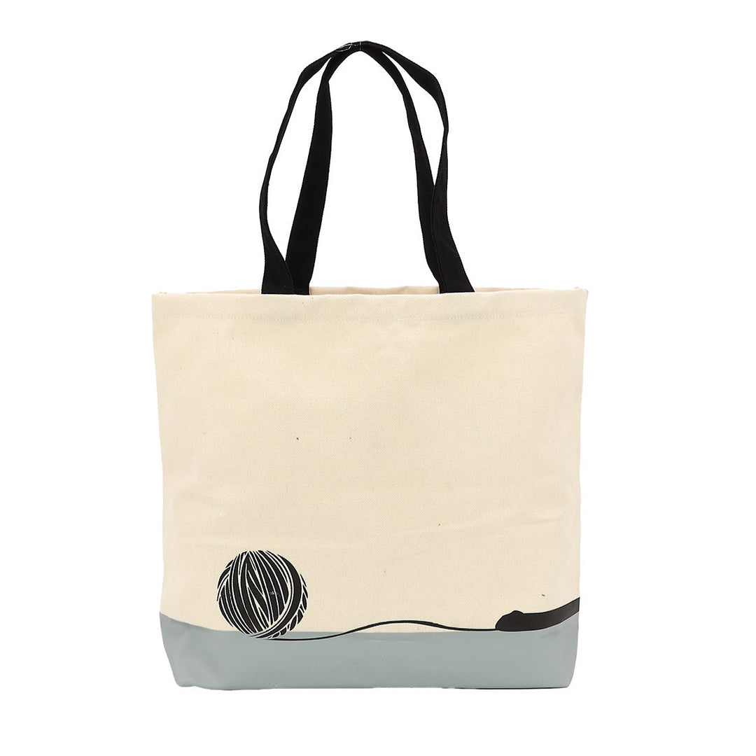 Stretching Cat Tote Bag in Canvas