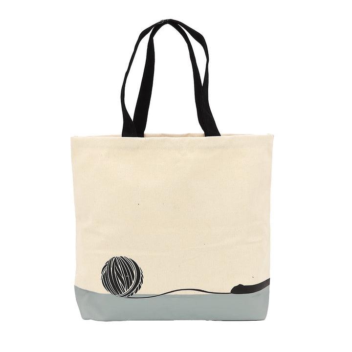 Stretching Cat Tote Bag in Canvas