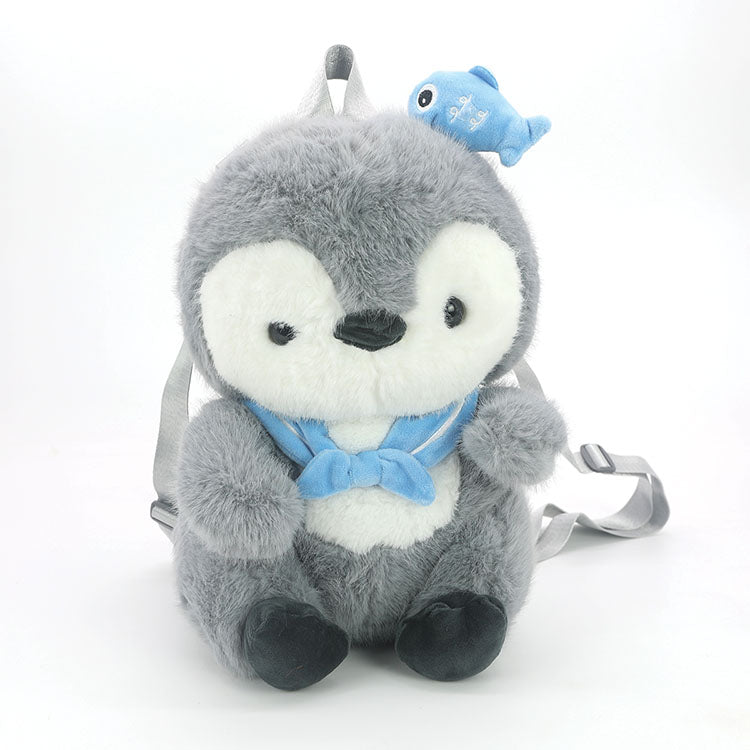 Furry Penguin Backpack in Polyester