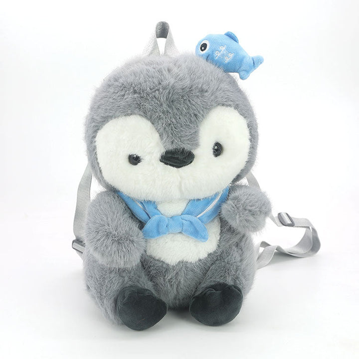 Furry Penguin Backpack in Polyester