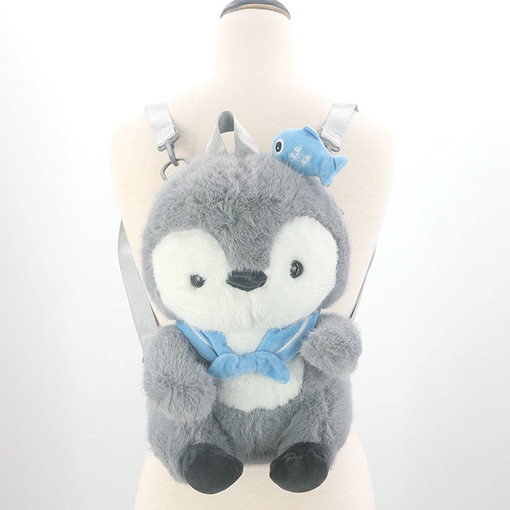 Furry Penguin Backpack in Polyester