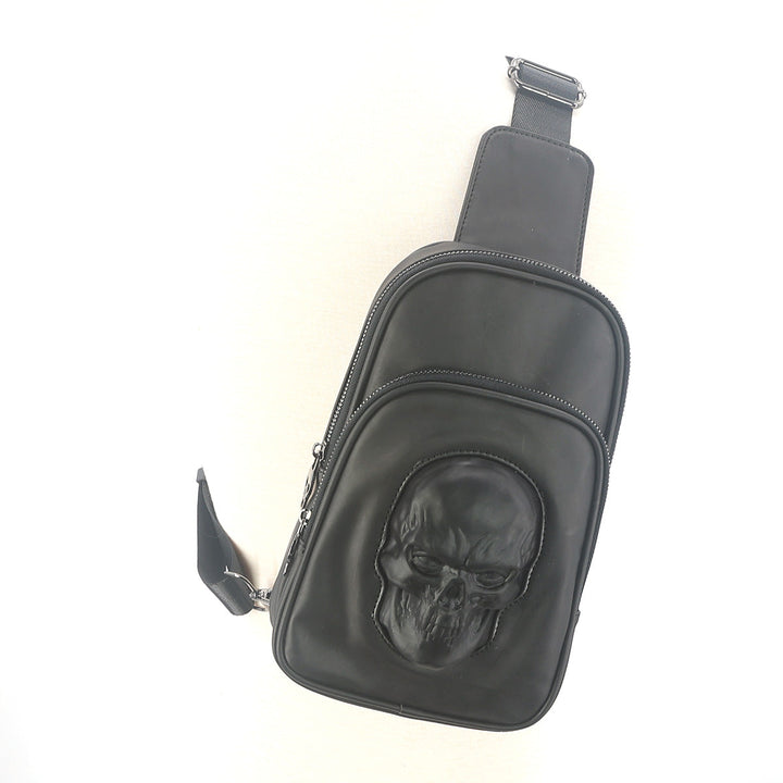 Protruded Skull Face Cross Body Bag in Vinyl