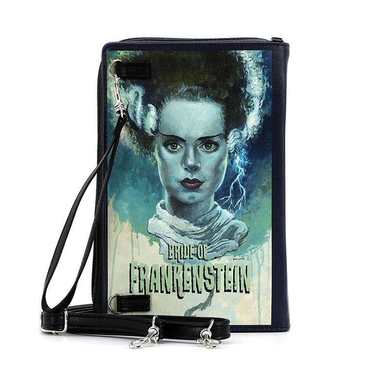 BRIDE OF FRANKENSTEIN BOOK CLUTCH BAG IN VINYL