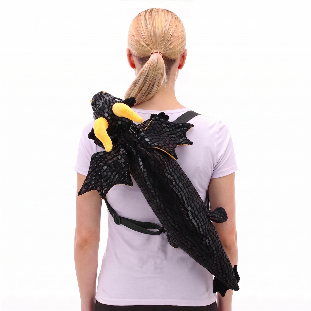 Black Dragon Stuffed Sling Bag