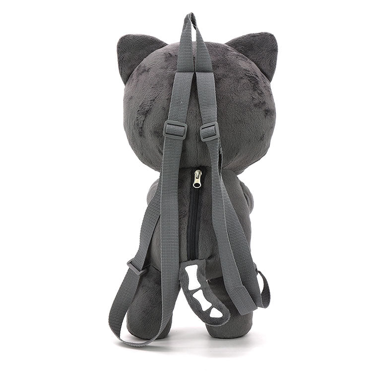 PLUSH SKLETON CAT BACKPACK IN POLYESTER