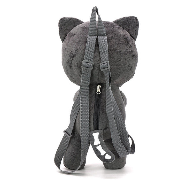 PLUSH SKLETON CAT BACKPACK IN POLYESTER
