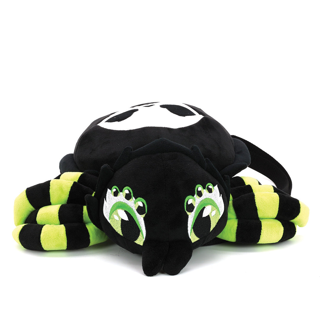 Glow in the Dark Skull Head Spider Plush Backpack in Polyester