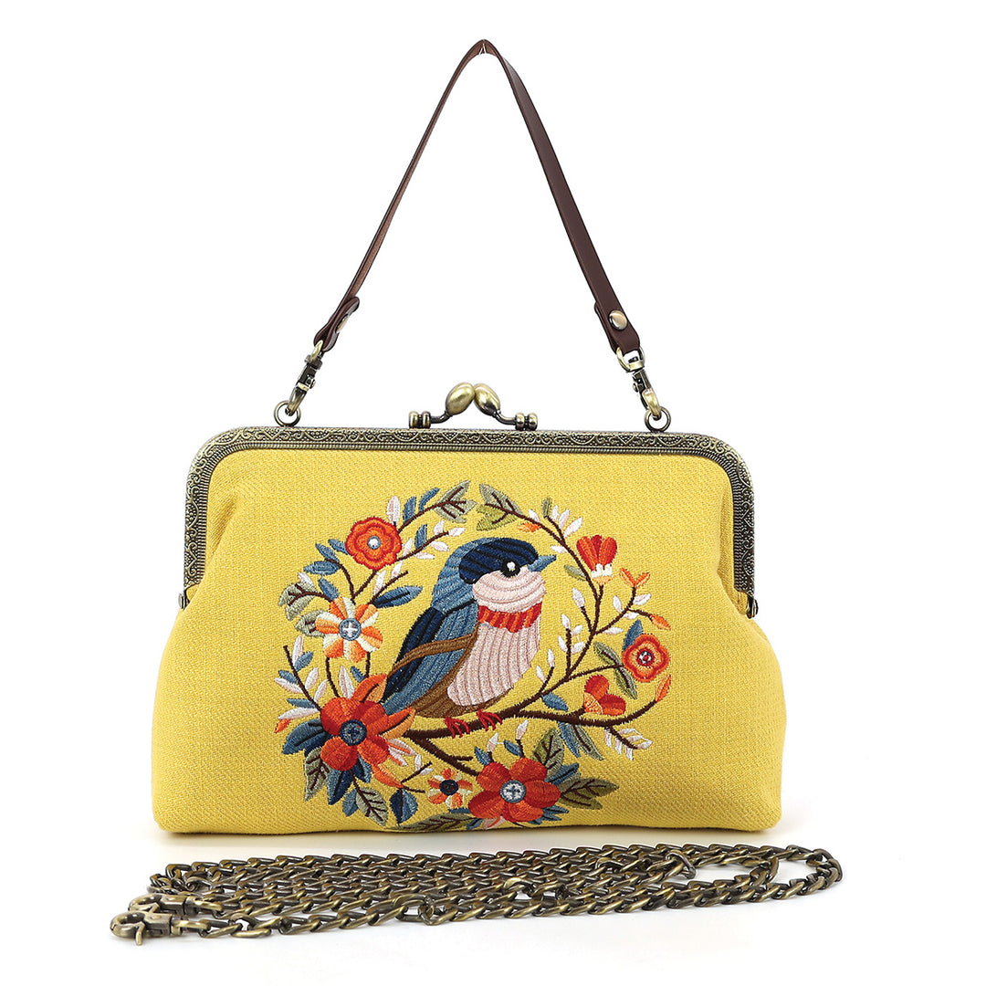 Colorful Finch Kisslock Bag