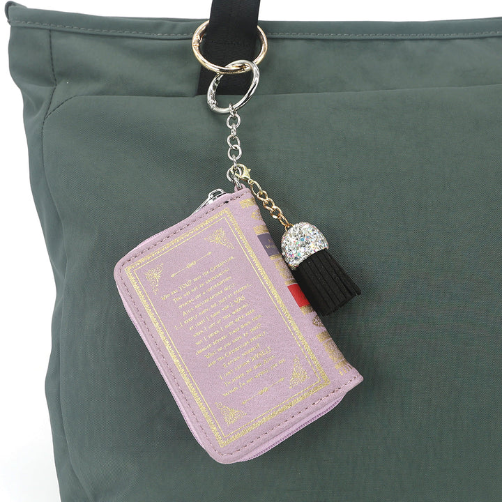 ALICE IN WONDERLAND BOOK BAG CHARM COIN PURSE IN VINYL