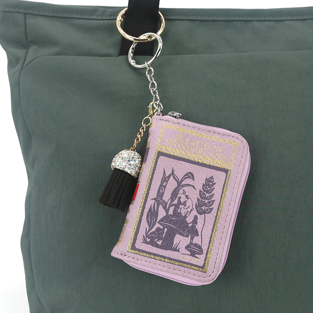 ALICE IN WONDERLAND BOOK BAG CHARM COIN PURSE IN VINYL