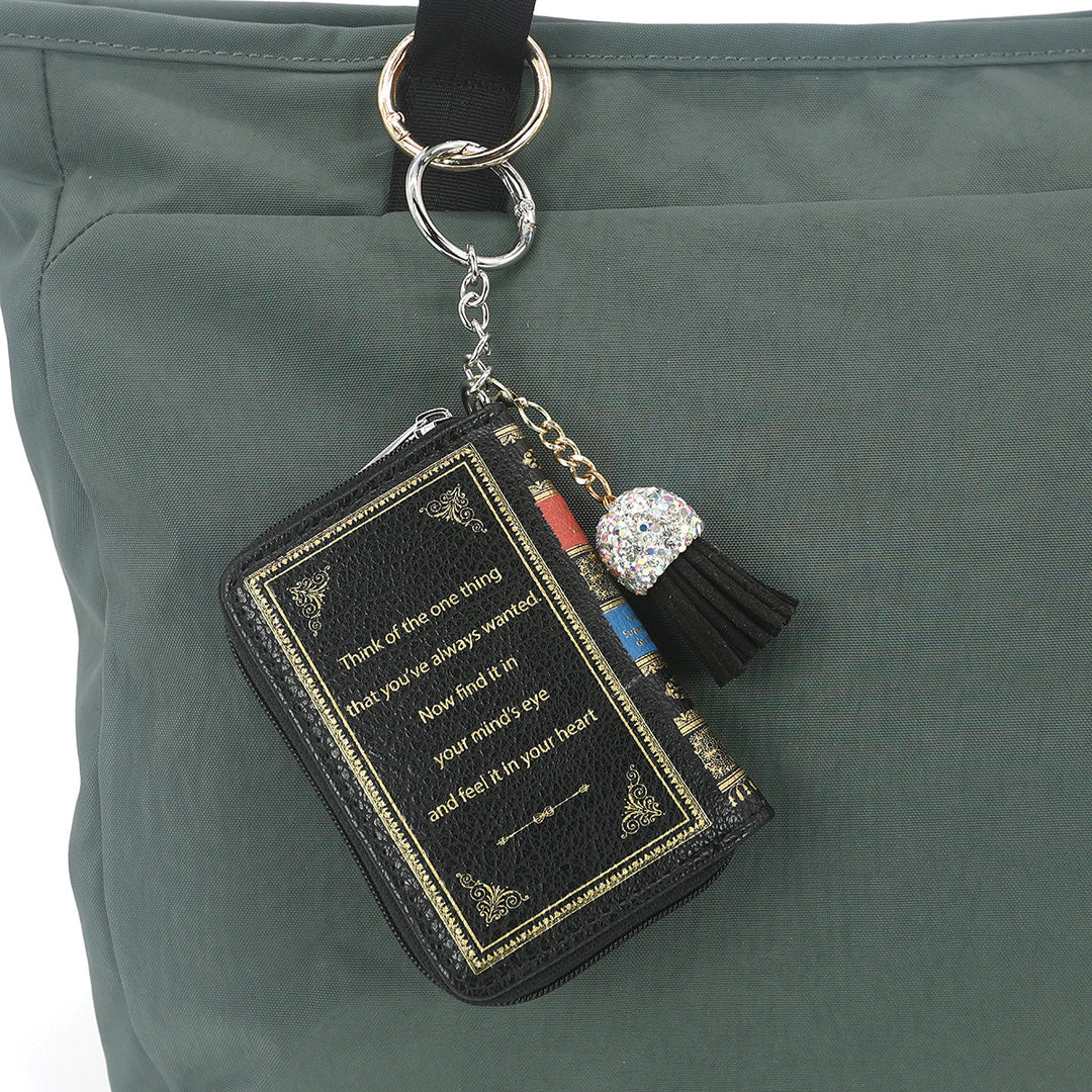 BEAUTY AND THE BEAST BOOK BAG CHARM COIN PURSE IN VINYL