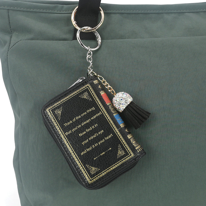BEAUTY AND THE BEAST BOOK BAG CHARM COIN PURSE IN VINYL